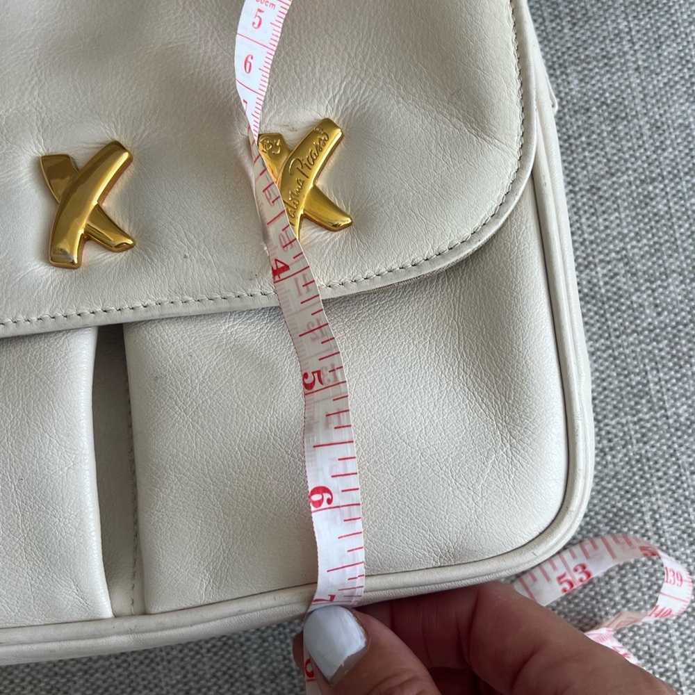 Paloma Picasso White Leather shoulder Bag with Gold logo - Picture 14 of 17